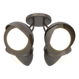 Hubbardton Forge 2022 Oil Rubbed Bronze Natural Iron Opal Glass (GG) Brooklyn 4-Light Double Shade Semi-Flush