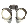 Hubbardton Forge 2022 Oil Rubbed Bronze Vintage Platinum Opal Glass (GG) Brooklyn 4-Light Double Shade Semi-Flush
