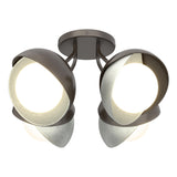 Hubbardton Forge 2022 Oil Rubbed Bronze Vintage Platinum Opal Glass (GG) Brooklyn 4-Light Double Shade Semi-Flush