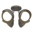 Hubbardton Forge 2022 Natural Iron Dark Smoke Opal Glass (GG) Brooklyn 4-Light Double Shade Semi-Flush