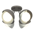 Hubbardton Forge 2022 Natural Iron Vintage Platinum Opal Glass (GG) Brooklyn 4-Light Double Shade Semi-Flush