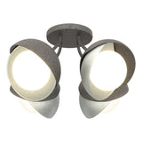 Hubbardton Forge 2022 Natural Iron Vintage Platinum Opal Glass (GG) Brooklyn 4-Light Double Shade Semi-Flush