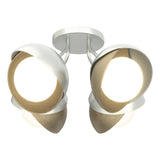 Hubbardton Forge 2022 Vintage Platinum Soft Gold Opal Glass (GG) Brooklyn 4-Light Double Shade Semi-Flush