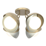 Hubbardton Forge 2022 Soft Gold Vintage Platinum Opal Glass (GG) Brooklyn 4-Light Double Shade Semi-Flush