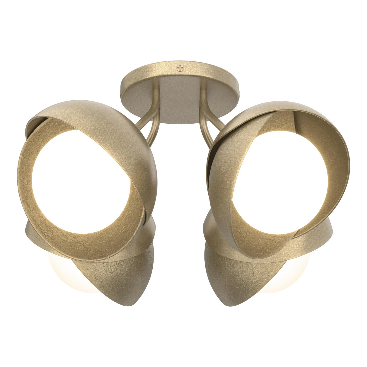 Hubbardton Forge 2022 Soft Gold Soft Gold Opal Glass (GG) Brooklyn 4-Light Double Shade Semi-Flush