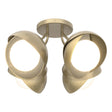 Hubbardton Forge 2022 Soft Gold Modern Brass Opal Glass (GG) Brooklyn 4-Light Double Shade Semi-Flush