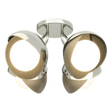 Hubbardton Forge 2022 Sterling Soft Gold Opal Glass (GG) Brooklyn 4-Light Double Shade Semi-Flush