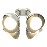 Hubbardton Forge 2022 Sterling Modern Brass Opal Glass (GG) Brooklyn 4-Light Double Shade Semi-Flush