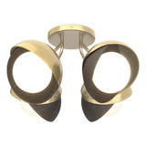 Hubbardton Forge 2022 Modern Brass Oil Rubbed Bronze Opal Glass (GG) Brooklyn 4-Light Double Shade Semi-Flush