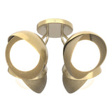 Hubbardton Forge 2022 Modern Brass Soft Gold Opal Glass (GG) Brooklyn 4-Light Double Shade Semi-Flush
