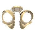 Hubbardton Forge 2022 Modern Brass Modern Brass Opal Glass (GG) Brooklyn 4-Light Double Shade Semi-Flush