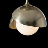 Hubbardton Forge 2022 Modern Brass Modern Brass Opal Glass (GG) Brooklyn 1-Light Double Shade Semi-Flush