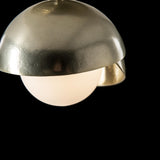 Hubbardton Forge 2022 Modern Brass Modern Brass Opal Glass (GG) Brooklyn 1-Light Double Shade Semi-Flush