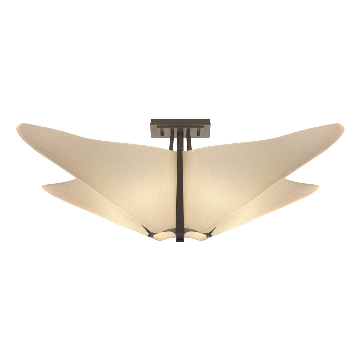 Hubbardton Forge 2011 Dark Smoke Spun Frost (SH) Kirigami Semi-Flush