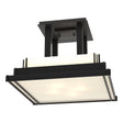 Hubbardton Forge 2004 Black White Art Glass (BB) Steppe Large Semi-Flush