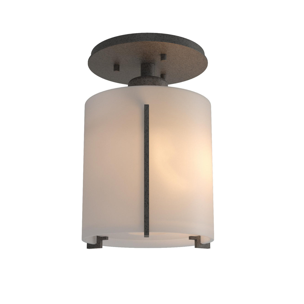 Hubbardton Forge 2007 Natural Iron Opal Glass (GG) Exos Round Semi-Flush