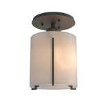 Hubbardton Forge 2007 Natural Iron Opal Glass (GG) Exos Round Semi-Flush