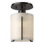 Hubbardton Forge 2007 Oil Rubbed Bronze Opal Glass (GG) Exos Round Semi-Flush