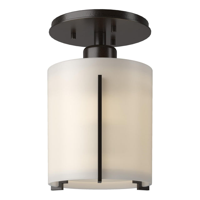 Hubbardton Forge 2007 Oil Rubbed Bronze Opal Glass (GG) Exos Round Semi-Flush