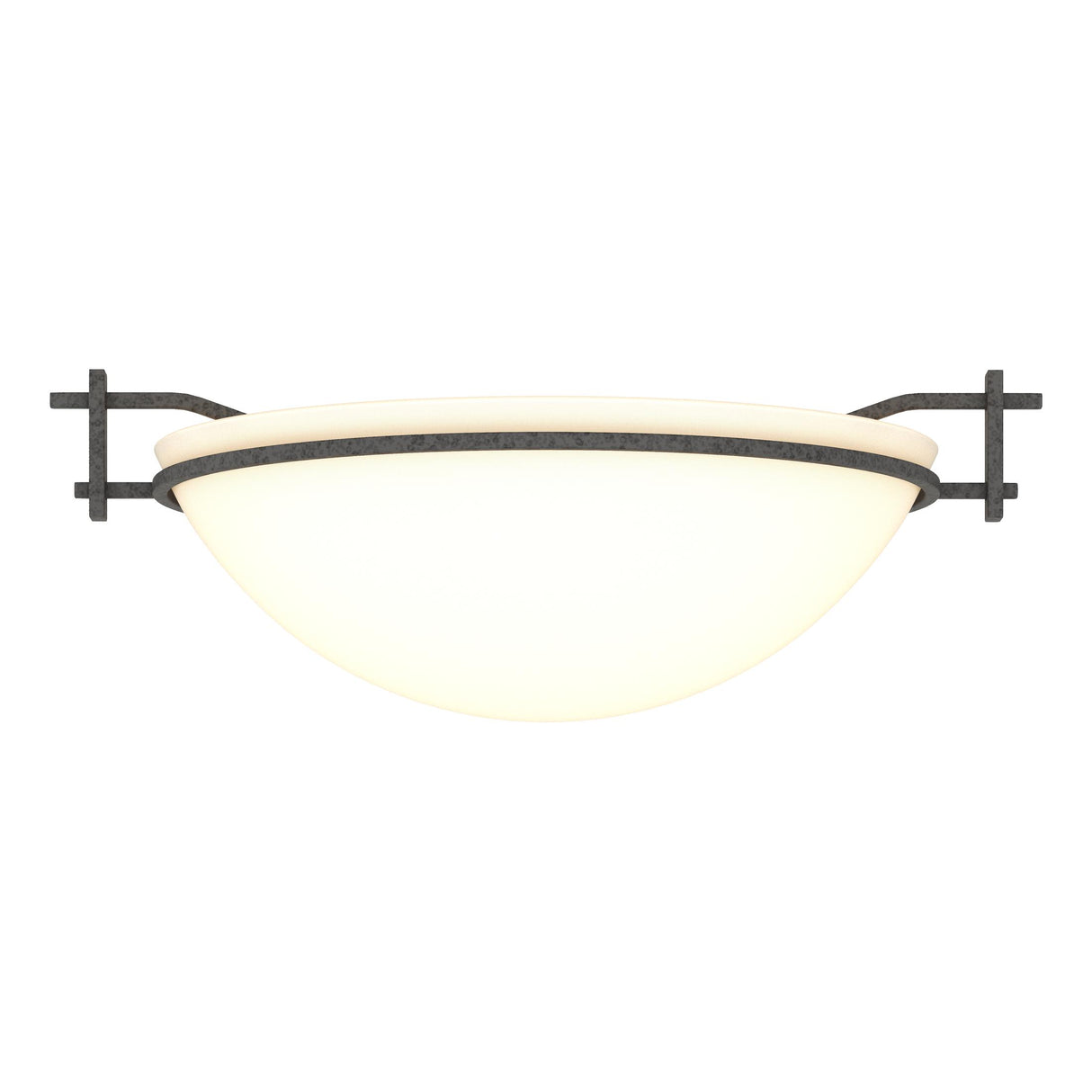 Hubbardton Forge 2002 Natural Iron Opal Glass (GG) Moonband Semi-Flush