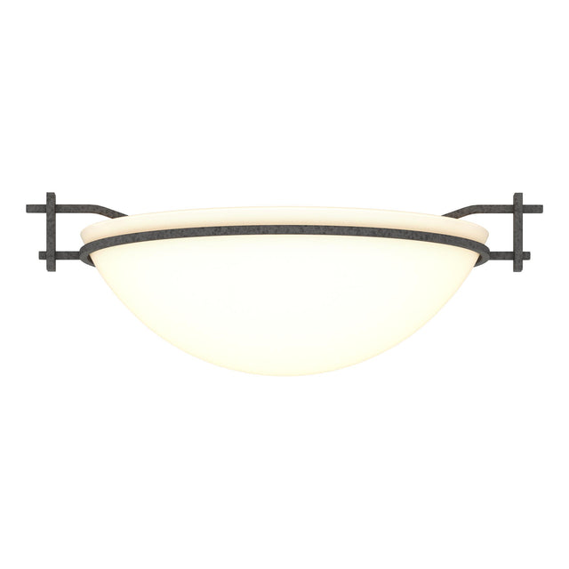 Hubbardton Forge 2002 Natural Iron Opal Glass (GG) Moonband Semi-Flush