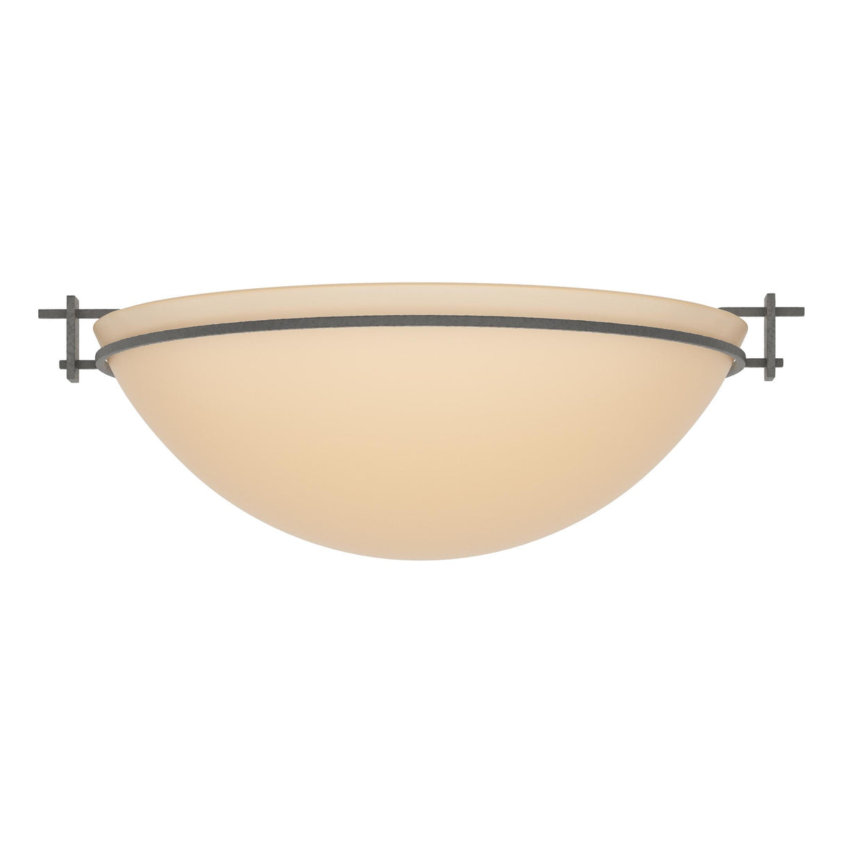 Hubbardton Forge 2002 Natural Iron Sand Glass (SS) Moonband Large Semi-Flush