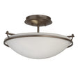 Hubbardton Forge 2000 Bronze Opal Glass (GG) Plain Small Semi-Flush