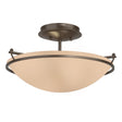 Hubbardton Forge 2000 Bronze Sand Glass (SS) Plain Small Semi-Flush