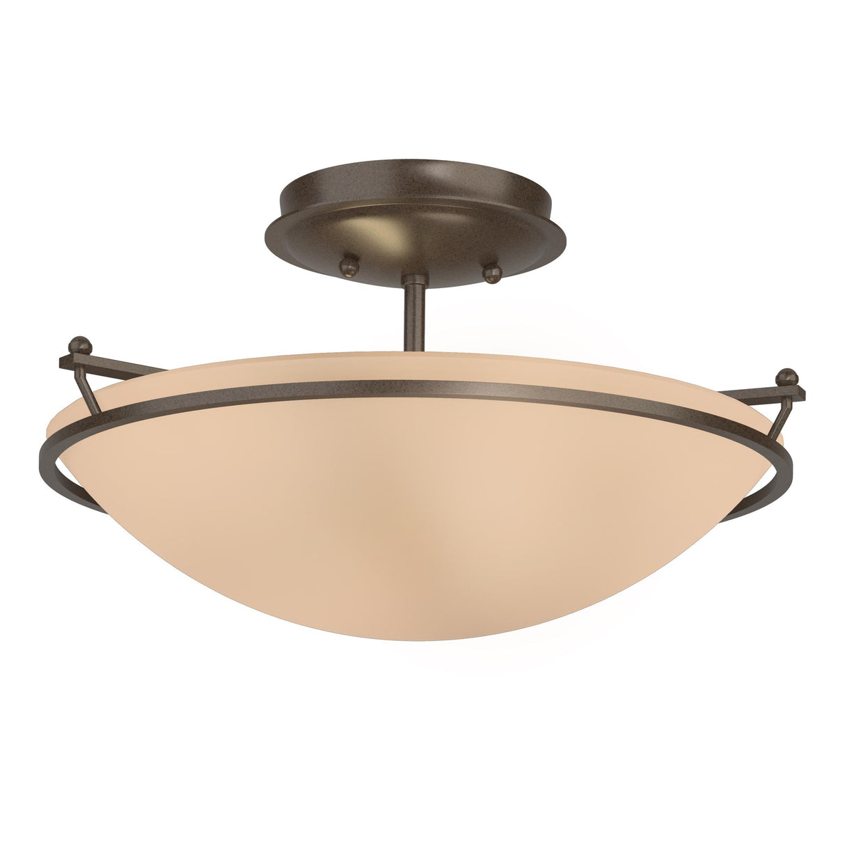 Hubbardton Forge 2000 Bronze Sand Glass (SS) Plain Small Semi-Flush