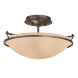 Hubbardton Forge 2000 Bronze Sand Glass (SS) Plain Small Semi-Flush