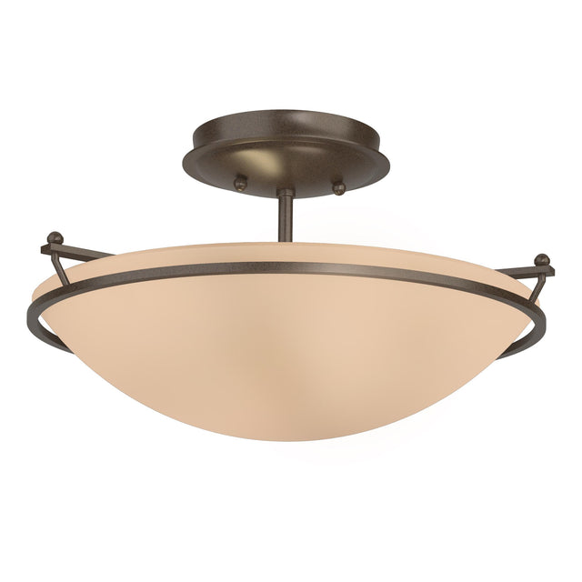 Hubbardton Forge 2000 Bronze Sand Glass (SS) Plain Small Semi-Flush
