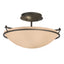 Hubbardton Forge 2000 Dark Smoke Sand Glass (SS) Plain Small Semi-Flush