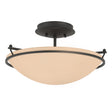 Hubbardton Forge 2000 Black Sand Glass (SS) Plain Small Semi-Flush