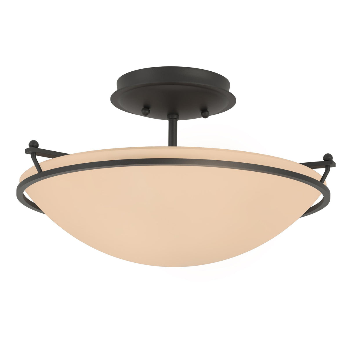 Hubbardton Forge 2000 Black Sand Glass (SS) Plain Small Semi-Flush
