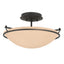 Hubbardton Forge 2000 Black Sand Glass (SS) Plain Small Semi-Flush