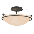Hubbardton Forge 2000 Natural Iron Sand Glass (SS) Plain Small Semi-Flush
