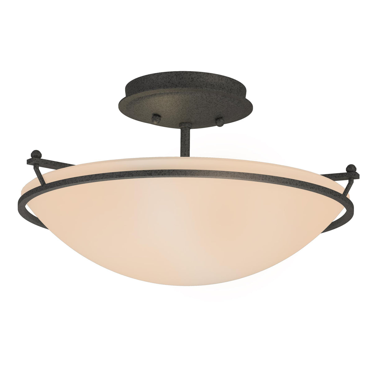 Hubbardton Forge 2000 Natural Iron Sand Glass (SS) Plain Small Semi-Flush