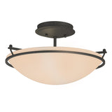 Hubbardton Forge 2000 Natural Iron Sand Glass (SS) Plain Small Semi-Flush