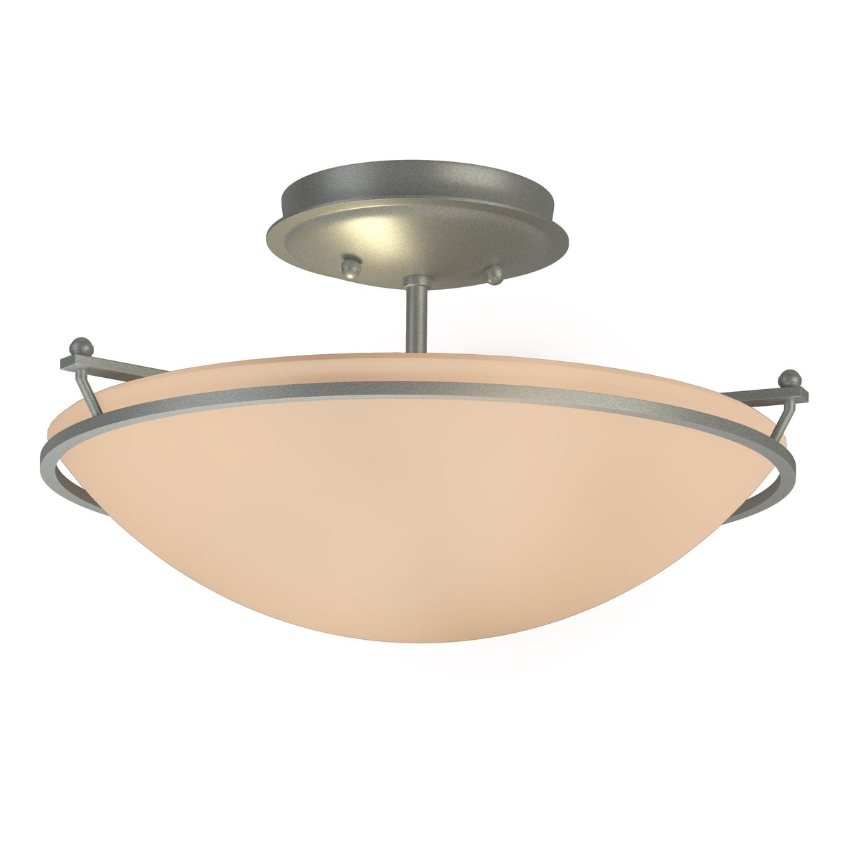 Hubbardton Forge 2000 Vintage Platinum Sand Glass (SS) Plain Small Semi-Flush