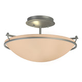 Hubbardton Forge 2000 Vintage Platinum Sand Glass (SS) Plain Small Semi-Flush