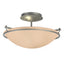 Hubbardton Forge 2000 Vintage Platinum Sand Glass (SS) Plain Small Semi-Flush