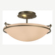 Hubbardton Forge 2000 Soft Gold Sand Glass (SS) Plain Small Semi-Flush