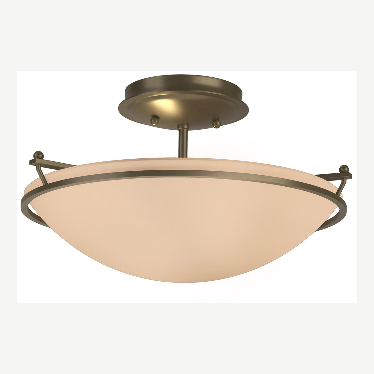 Hubbardton Forge 2000 Soft Gold Sand Glass (SS) Plain Small Semi-Flush