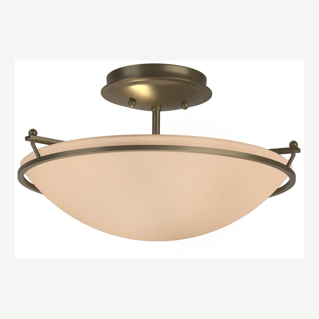 Hubbardton Forge 2000 Soft Gold Sand Glass (SS) Plain Small Semi-Flush