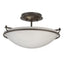 Hubbardton Forge 2000 Oil Rubbed Bronze Opal Glass (GG) Plain Small Semi-Flush