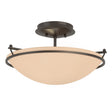 Hubbardton Forge 2000 Oil Rubbed Bronze Sand Glass (SS) Plain Small Semi-Flush