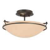 Hubbardton Forge 2000 Oil Rubbed Bronze Sand Glass (SS) Plain Small Semi-Flush