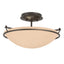 Hubbardton Forge 2000 Oil Rubbed Bronze Sand Glass (SS) Plain Small Semi-Flush
