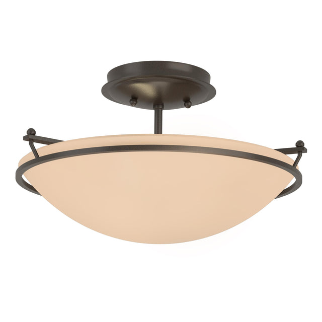 Hubbardton Forge 2000 Oil Rubbed Bronze Sand Glass (SS) Plain Small Semi-Flush