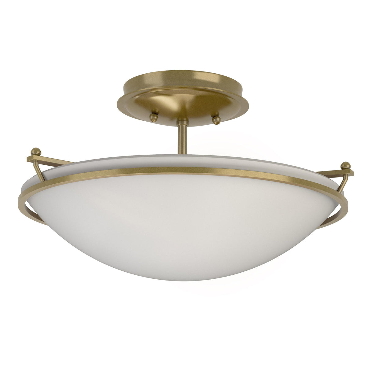 Hubbardton Forge 2000 Modern Brass Opal Glass (GG) Plain Small Semi-Flush